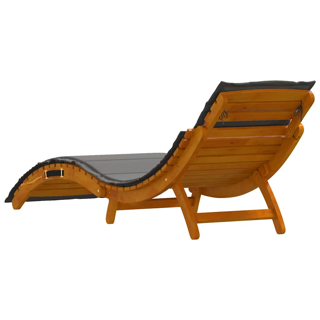 Sun lounger 2 pcs Grey 184 x 55 x 64cm Solid Acacia wood
